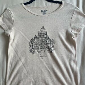 Brandy Melville Cream Graphic Tee